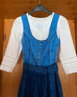 Dirndl Größe 34 Baumwollsatin blau mit Bluse Kr. Altötting - Altötting Vorschau