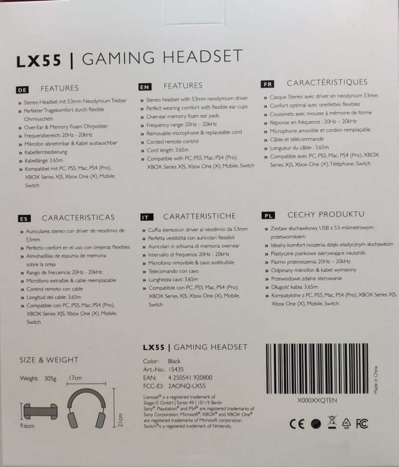 Lioncast LX55 Gaming Headset Kopfhörer für PC PS5 PS4 Xbox in Dinslaken