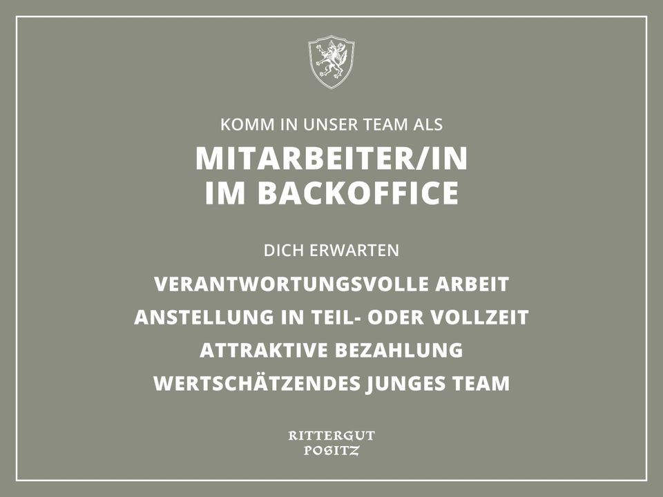 Mitarbeiter/in im Backoffice (m/w/d) in Pössneck