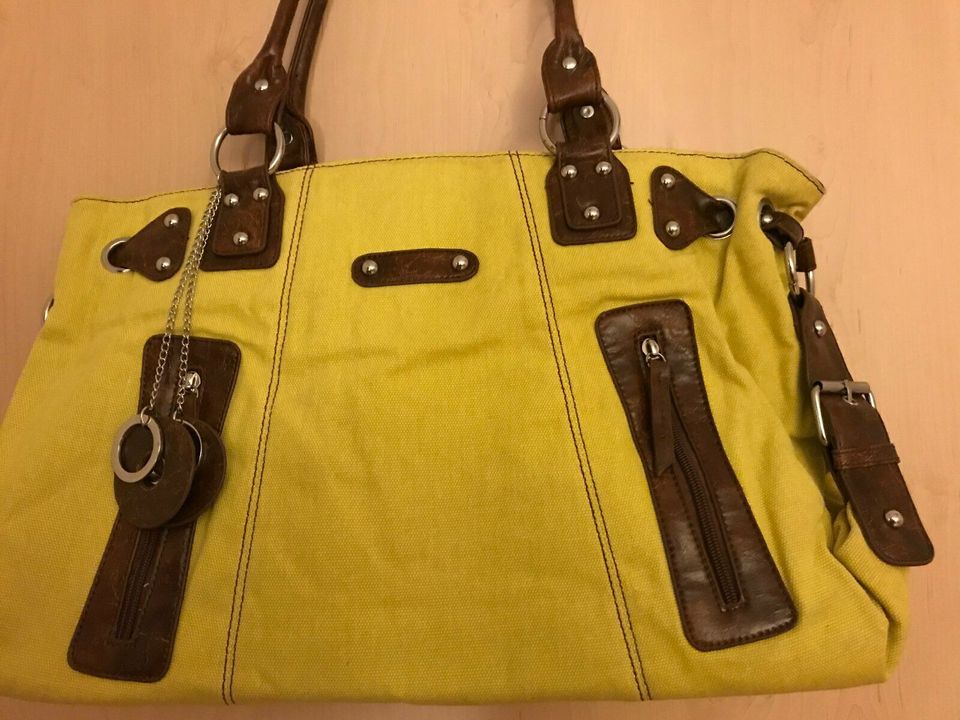 Handtasche Tasche Stoff gelb in Fürth