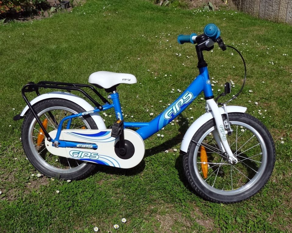 Kinderfahrrad Fips blau-weiß, 16 Zoll-Räder in Blomberg