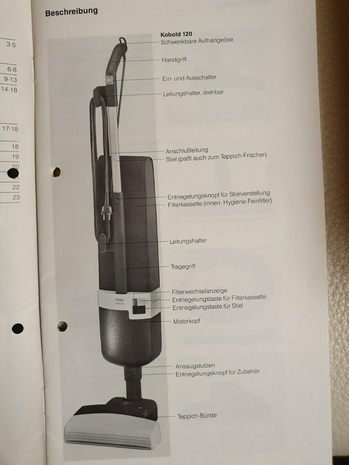 Vorwerk Handstaubsauger Kobold 120 mit der Teppichbürste 340 in Ronnenberg