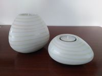 Set aus 2 Teelichthaltern / Vasen in Steinoptik, Keramik, weiß Bayern - Straßkirchen Vorschau