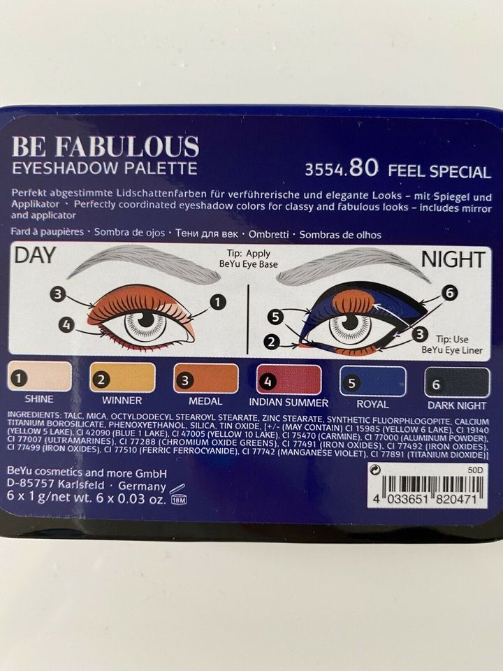 BeYu Eyeshadow Palette Augen Lidschatten Be Fabulous, make up in München