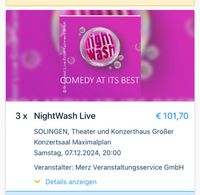 3 Karten für NightWash Live Solingen 07.12.2024 Nordrhein-Westfalen - Solingen Vorschau