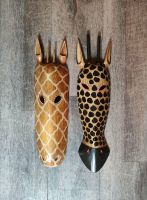 2er Set Wandmaske Maske Afrika Asien Giraffe und Antilope je 50cm Niedersachsen - Lüchow Vorschau