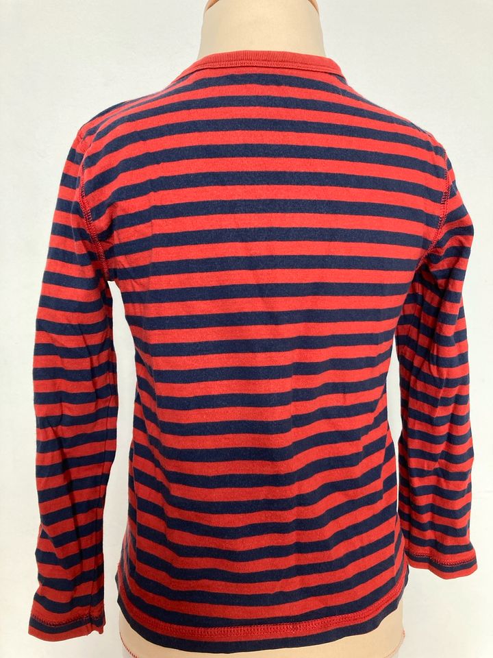 Mini Boden Shirt, langarm, blau/rot, Gr. 116 in Berlin