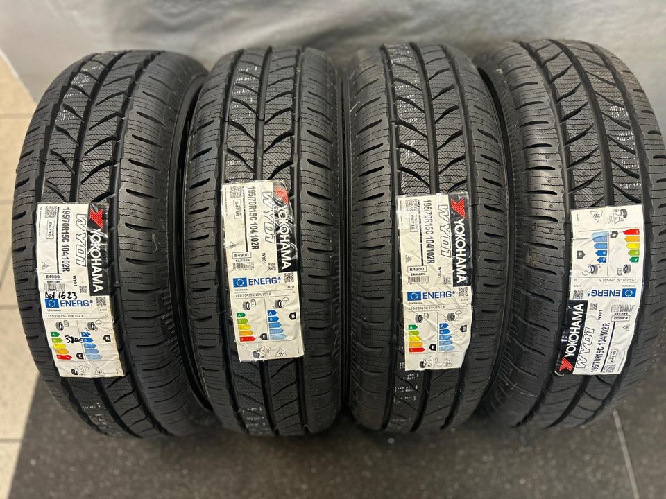 4x Winterreifen Yokohama 195/70 R15C 104/102R Inkl. Montage in Burgwald