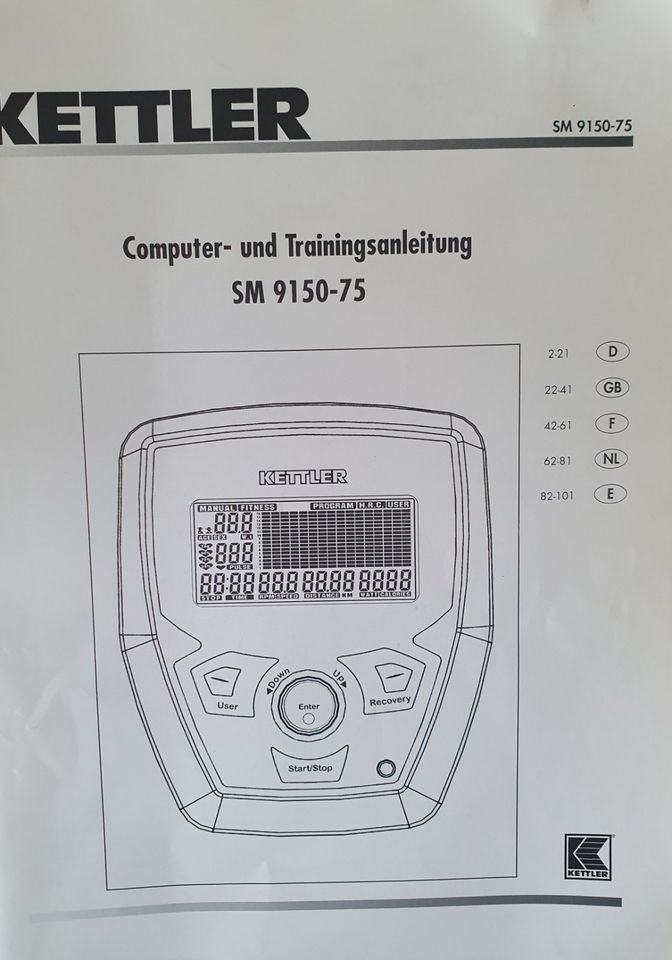 Kettler Ergometer "Cycle P" (SM 9150-75) in Planegg