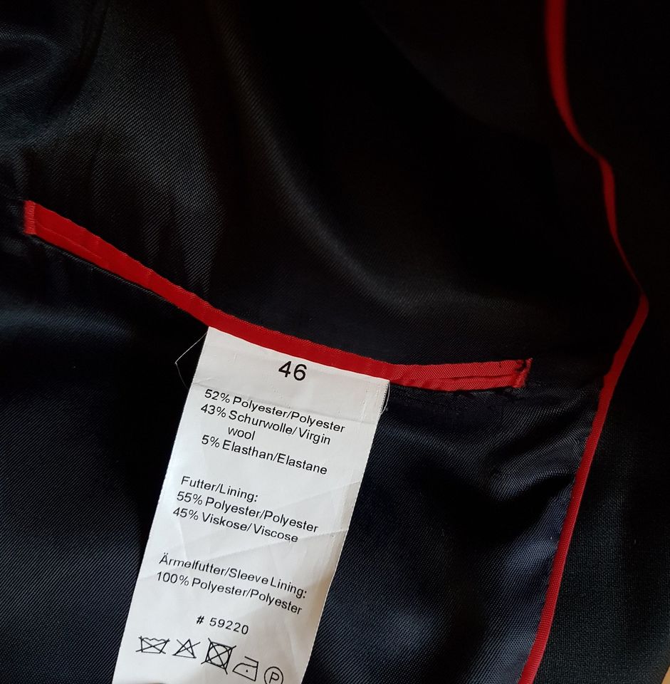 Herren / Jungen Anzugjacke „Paul“ (Breuninger), Gr. 46, schwarz in Idstein