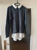 Strickpulli mit Bluse, Atmosphere, Größe 40, Blaugrau Nordrhein-Westfalen - Willich Vorschau