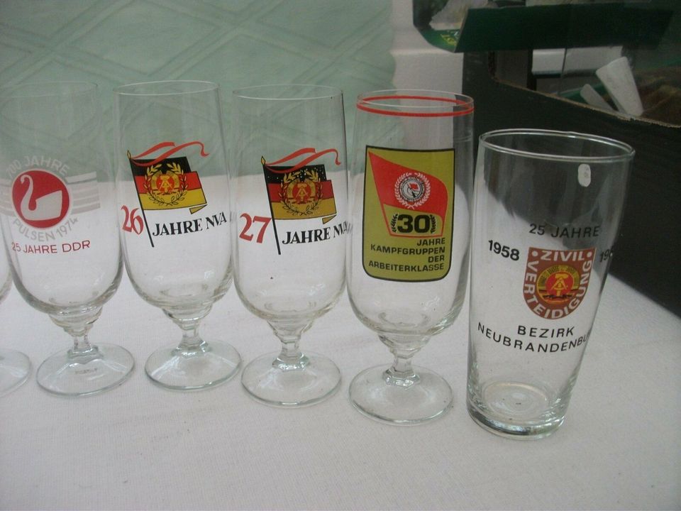 Biergläser, NVA, Kampfgruppen, ZV, Waffenbrüderschaft, DDR, 10 S in Torgelow