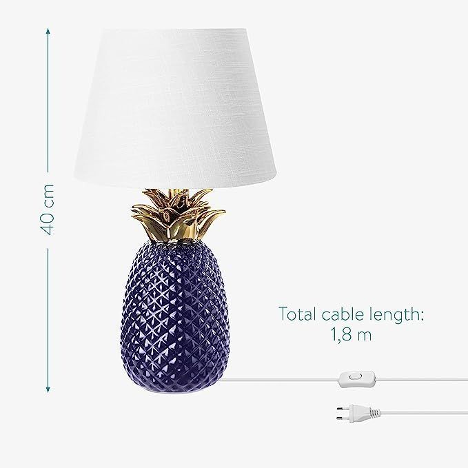 Tischlampe im Ananas Design - 40cm hoch - Deko Keramik Lampe in Bad Oldesloe