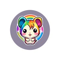 Chibi Regenbogen Hamster - Sticker -  3x3cm anime kawaii manga Berlin - Rudow Vorschau