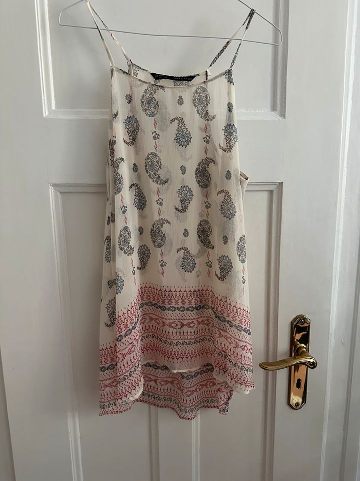 Zara, Shirt, Bluse, Top, Tanktop, weiß boho Muster Gr. M  - 1 in Düsseldorf