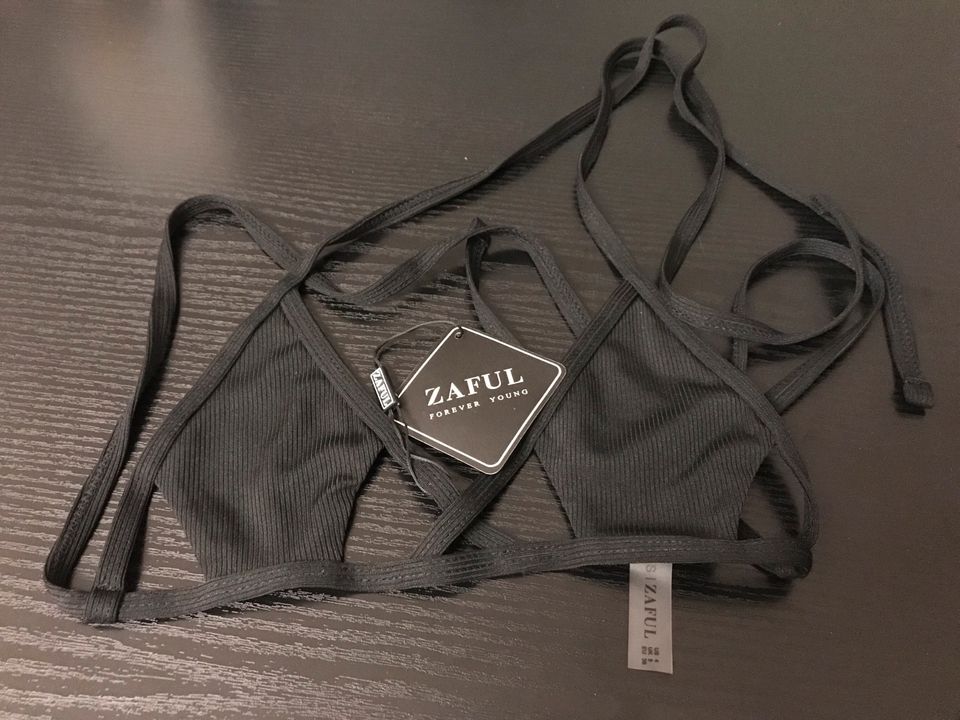 ZAFUL Bikini-Top Bikinioberteil mit Rippen schwarz NEU S 36 in Netphen