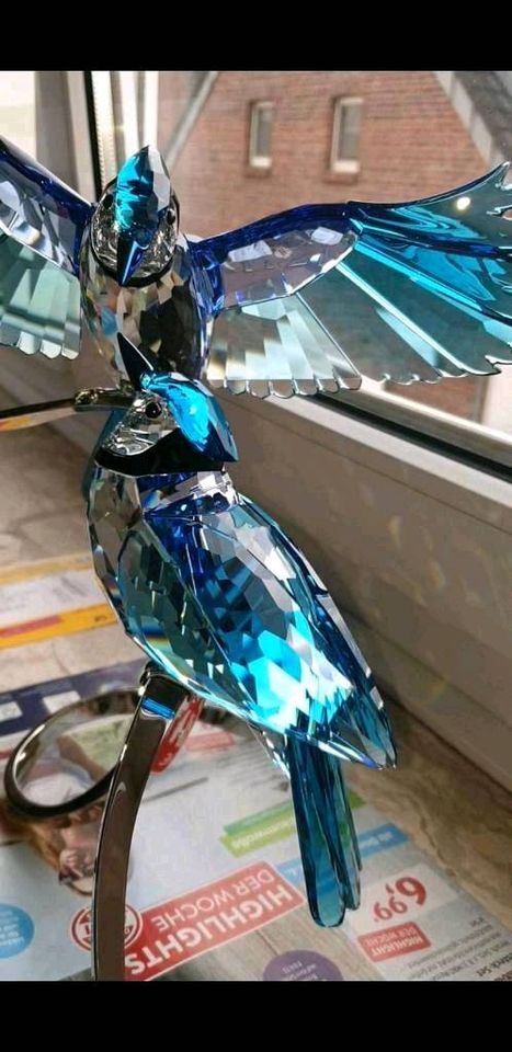 Swarovski Figur Blauhäher Vogel Kristallfigur Dekofigur Sammler in Hückelhoven