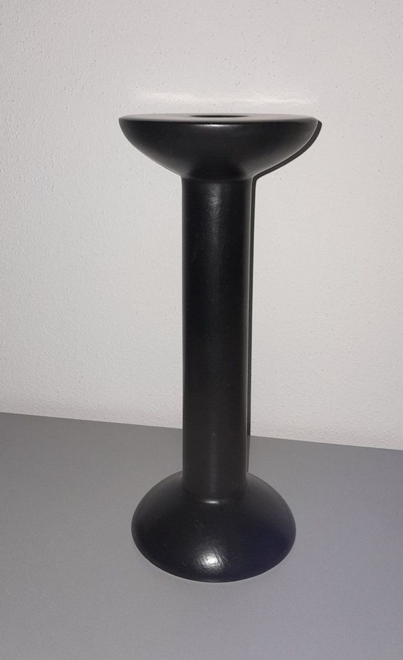 Design Kerzenständer / Kerzenhalter schwarz matt  Keramik 30cm ho in Dasing