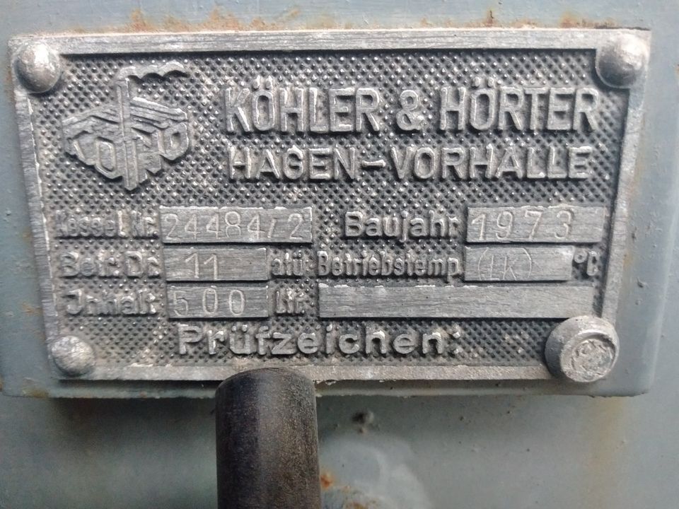 Köhler & Hörter 2 Zylinder 11 Bar 500 Liter Kompressor 380V 7,5KW in Hamm