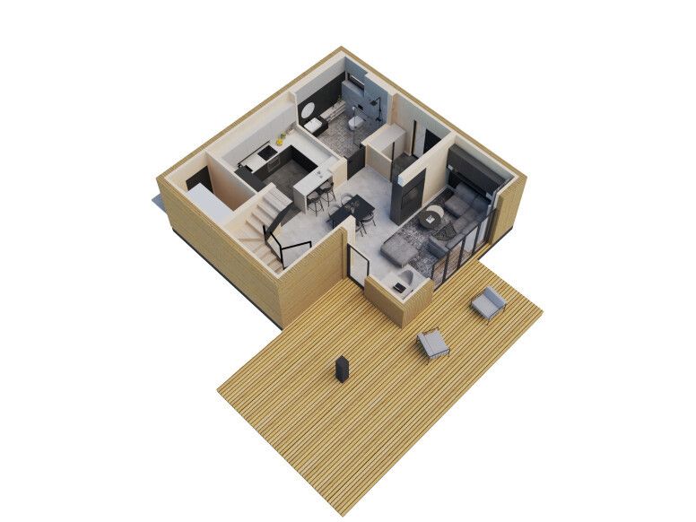 Modernes Modulhaus mit praktischer Raumaufteilung und stilvollem Design in Breydin
