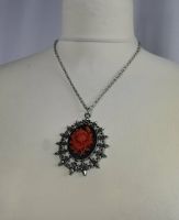Vintage Damen Nostalgische Halskette Collier Rote Rose 60 cm Hessen - Herleshausen Vorschau