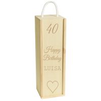 Personalisierte Weinbox Geburtstag 33x9x9cm - Geschenk Weinkiste Nordrhein-Westfalen - Heiden Vorschau