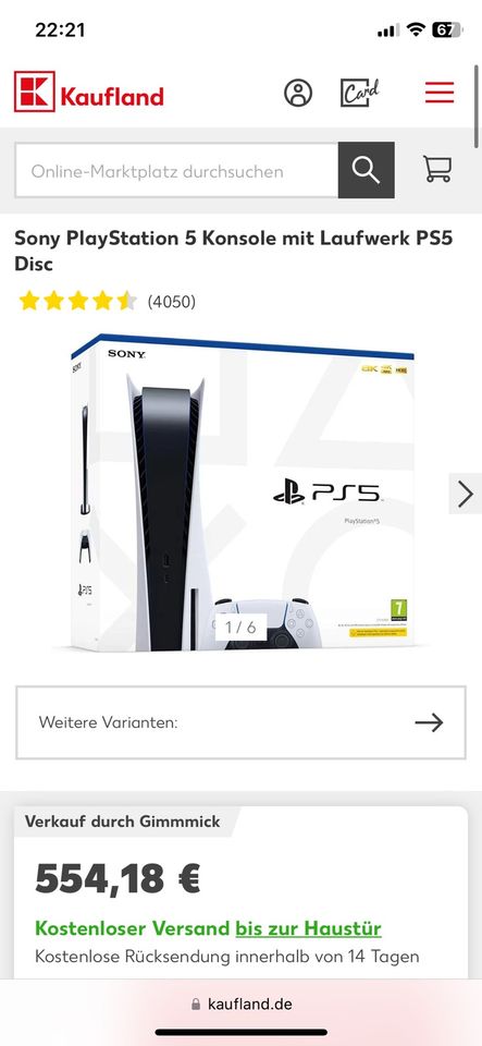PlayStation 5 mit Laufwerk und Rest Garantie in Mommenheim