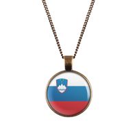 Slowenien Kette - Bronze Vintage Halskette mit Flagge Fahne Hessen - Trendelburg Vorschau