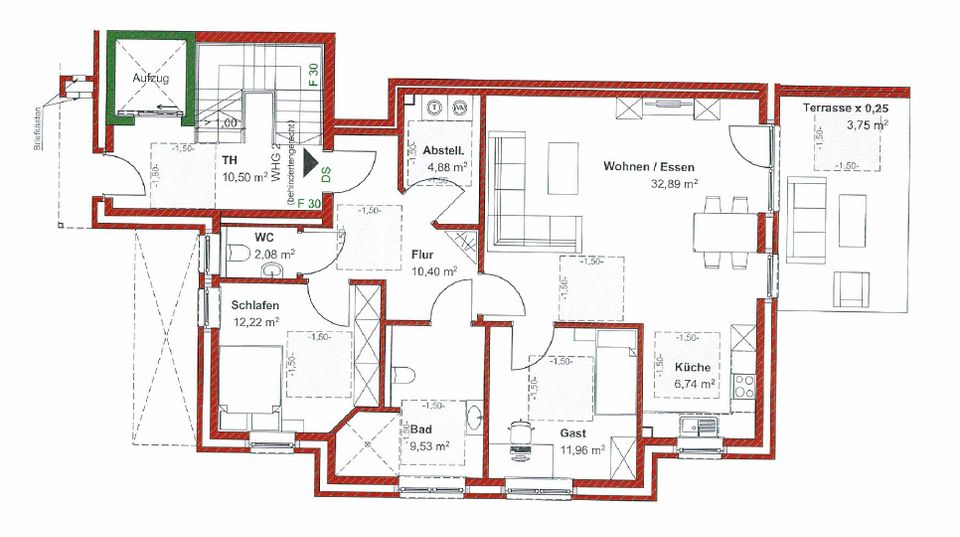 Erdgeschoss Komfort Wohnung Meppen-Neustadt KFW 40 QNG in Meppen