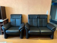 Echtleder Couch / Sofa in Schwarz Bayern - Greußenheim Vorschau