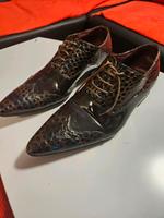 Herrenschuhe Braun, Schlangenlederoptik, Marke Galax-Paris Thüringen - Erfurt Vorschau