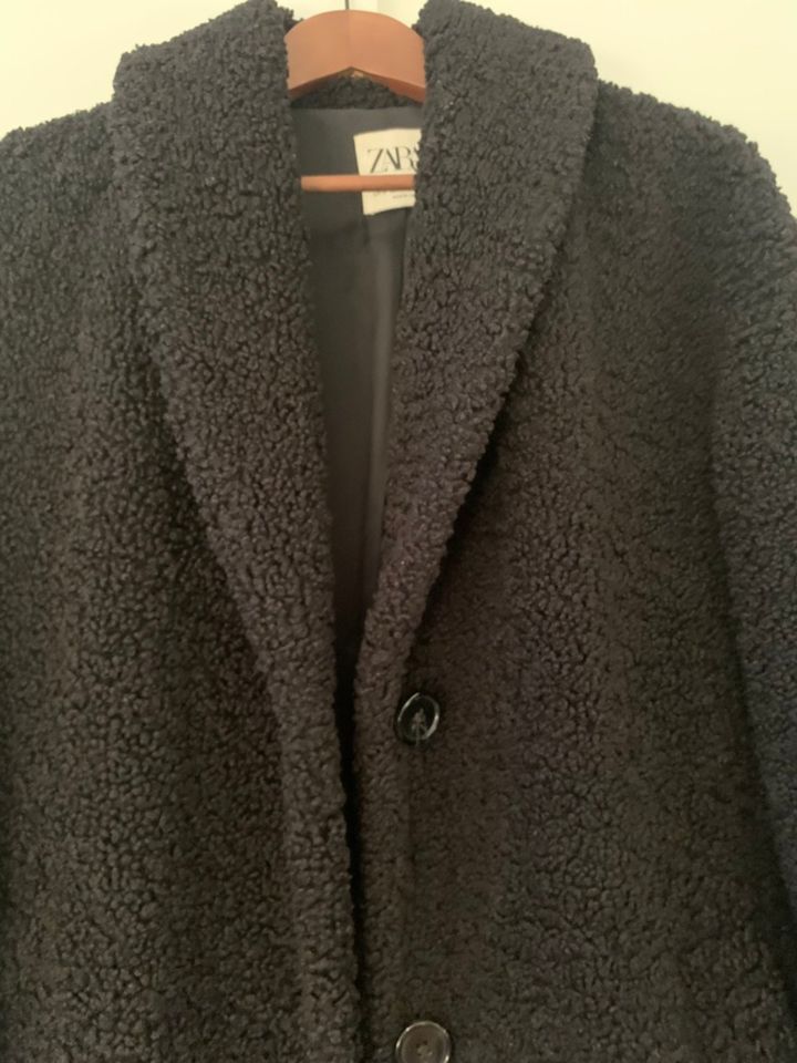 Zara Mantel Jacke Teddy, Größe XS, schwarz in Dormagen