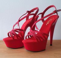 Pleaser High Heels Plateau Riemchen Sandaletten 36 rot - wie NEU Hessen - Groß-Gerau Vorschau