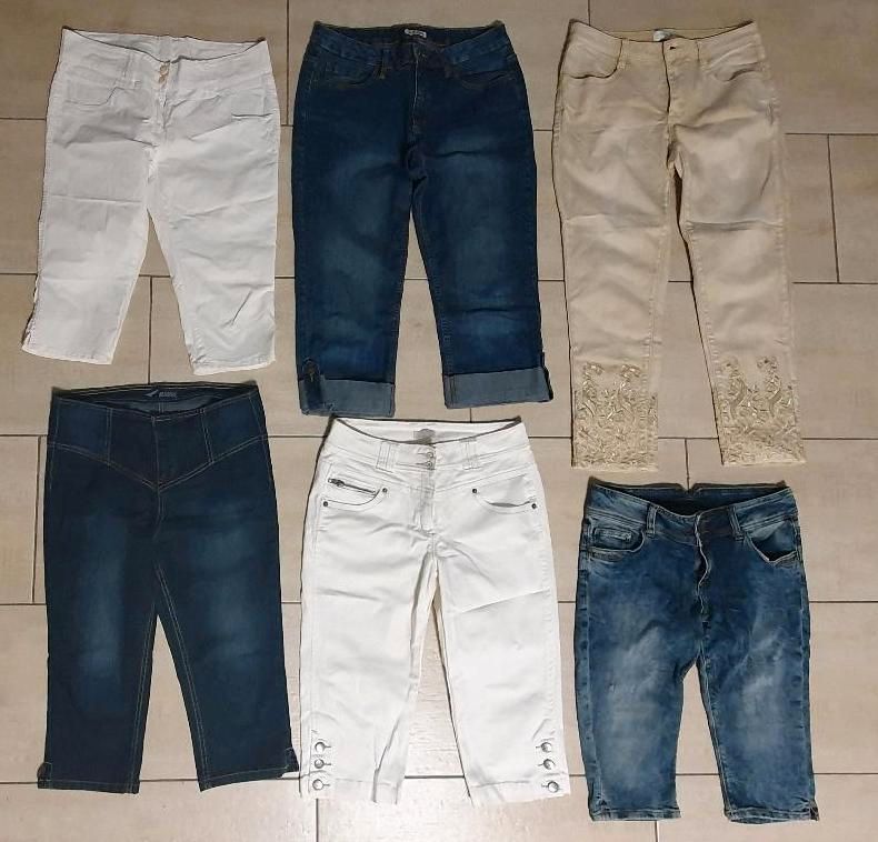 Set mit 6 Stück neuwertige Capri 3/4 Hosen Damen Gr. M/38 in Alveslohe