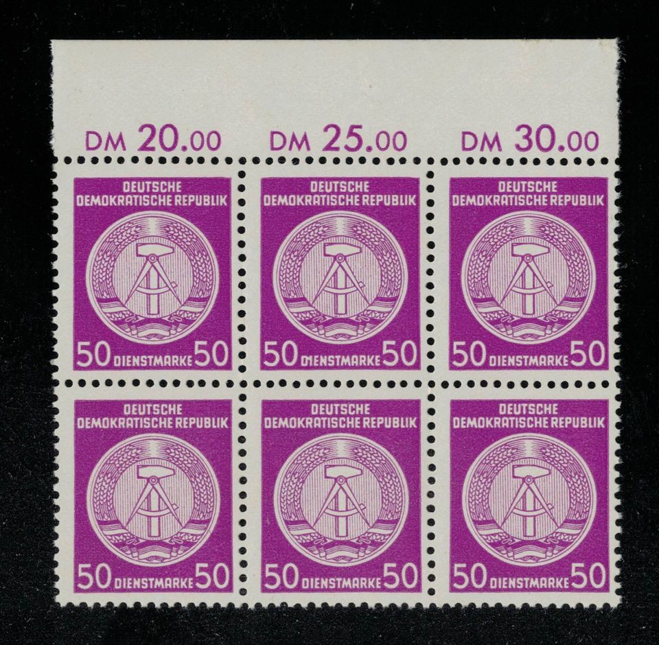 Briefmarken: DDR Dienst: D26 Plattenfehler I **, Mi. 200,- in Germersheim