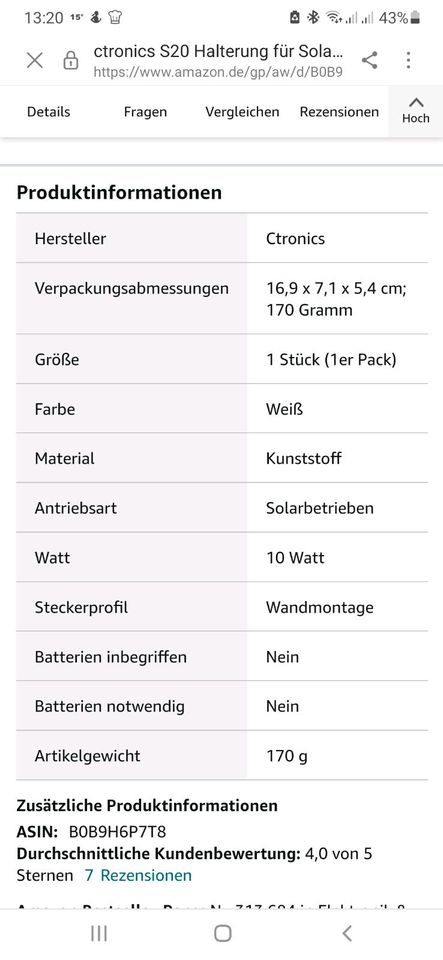 Halterung für Solarpanel in Kölleda