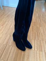 Overknees in samt, blau Wandsbek - Hamburg Eilbek Vorschau