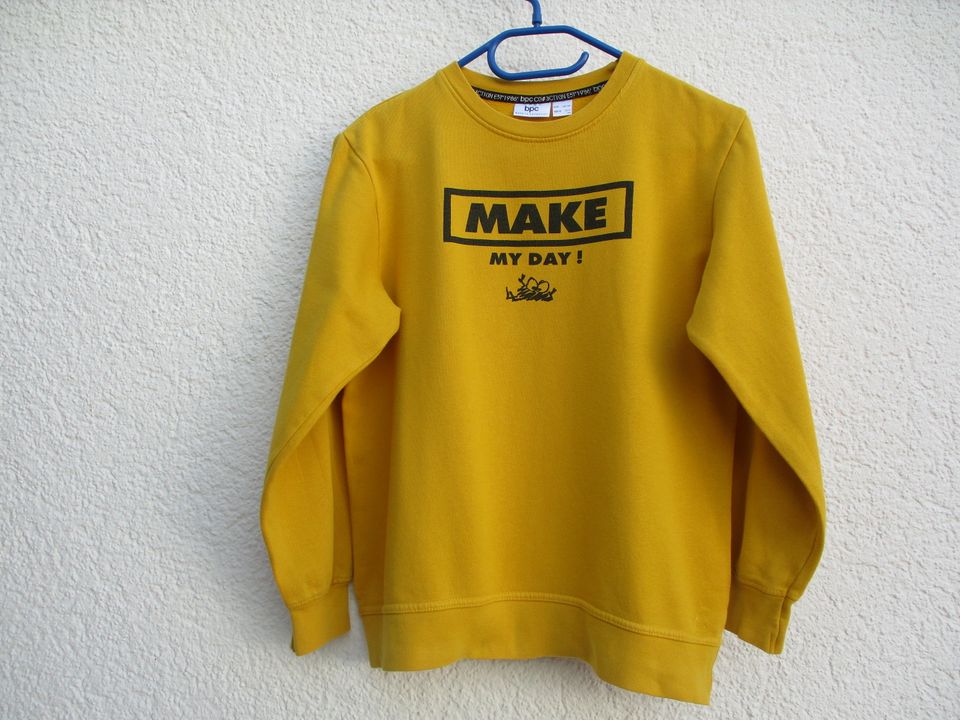 bpc Sweatshirt gelb Aufdruck Baumwolle Junge 152 158 - neuwertig in Ravensburg