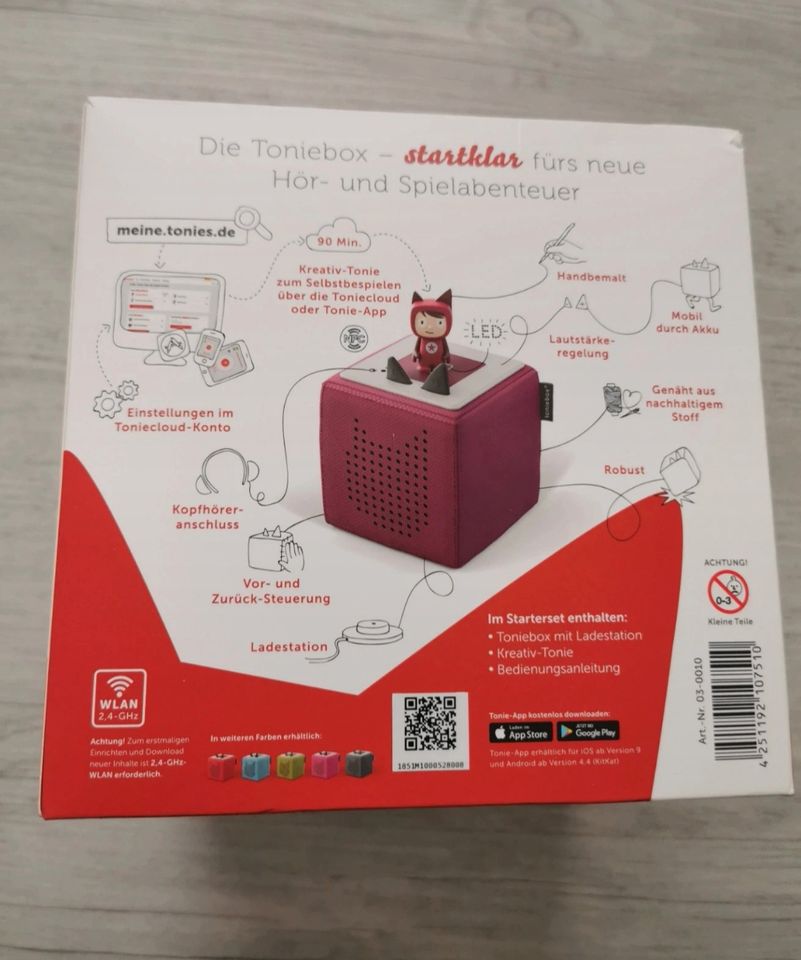 Toniebox Beere mit Kreativ Tonie Anleitung Ladekabel in Giesen