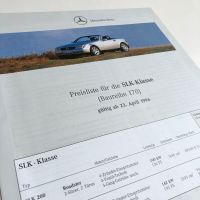 Mercedes SLK R170 Preisliste Prospekt 04/96 Sond.+SerienAusstatt. Baden-Württemberg - Pliezhausen Vorschau
