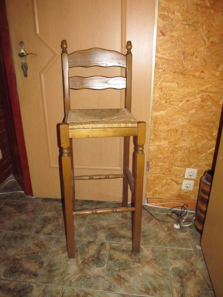 Barhocker 3 Stück massiv Holz mit Rattansitz 75 cm Sitzhöhe in Berlin