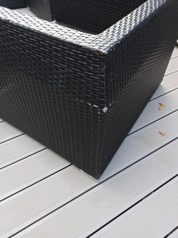 Anthrazit Polyrattan Luxus Gartenlounge XXL mit Gebrauchsspuren in Burgwedel