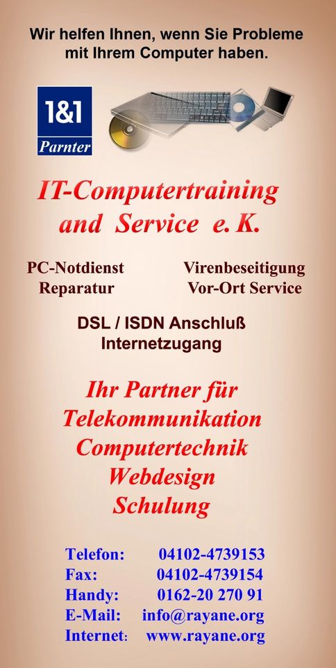 PC Notdienst Notebook Computerreparatur Computer Hilfe Internet in Ahrensburg