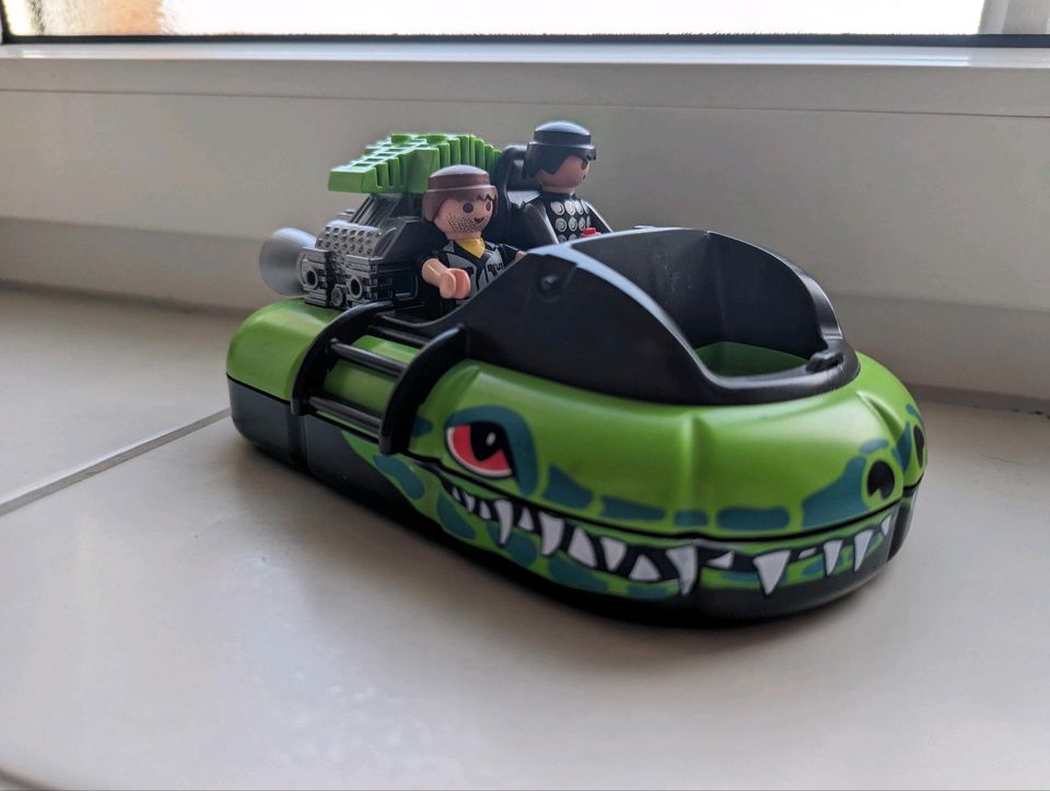 Playmobil Hoverkraft Boot mit Krokodil, Gangster, Verbrecher in Martfeld