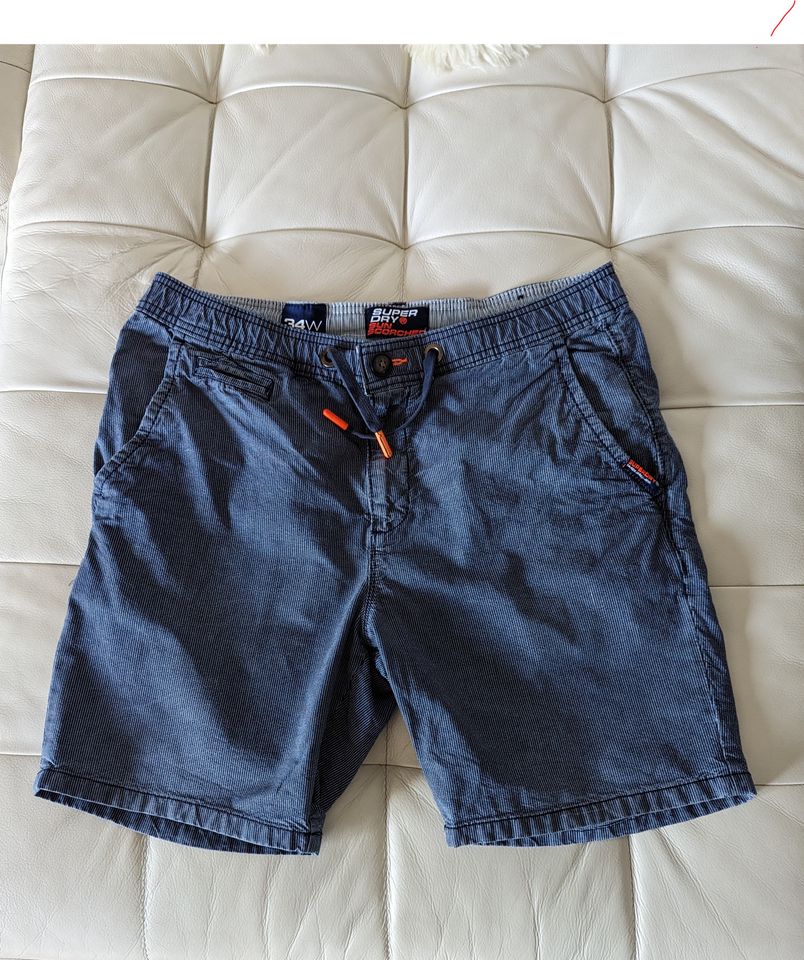 SUPERDRY Herren Chino Shorts kurze Hose Gr. 34 W blau in Werdohl