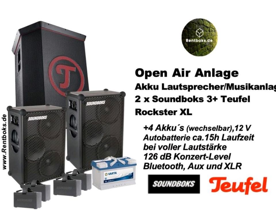 | JBL Partybox Lautsprecher Mieten Soundboks 3 & 4 Mieten, Bluetooth Akku Lautsprecher, Akku PA Anlagen | Musikanlange Powerstation Musikbox, Akku-Boxen, Bluetooth Box, Stereoanlage in Berlin