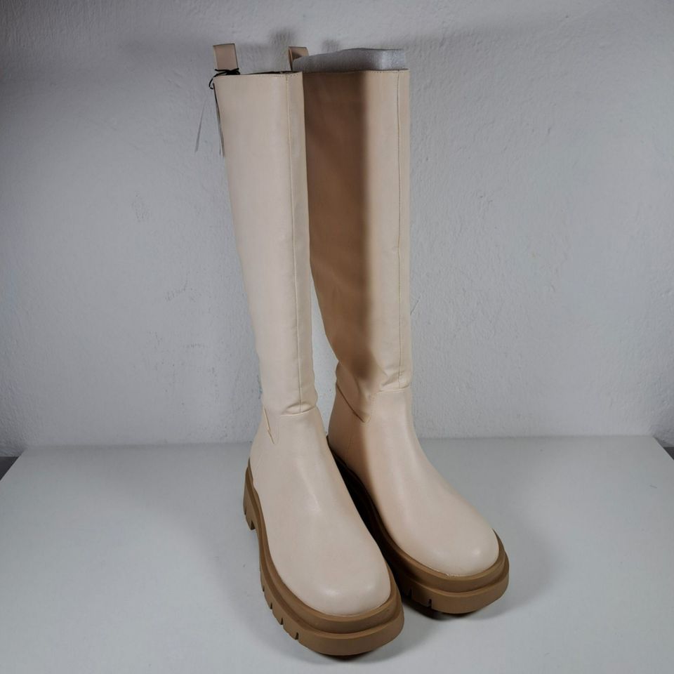 Rubi Stiefel Plateau Beige Hoch NEU Gr. 36 37 38 Vegan in Minden