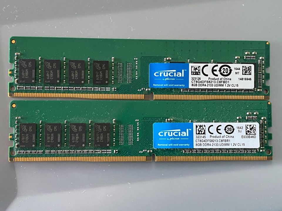 16GB DDR4-2133 DIMM (2x8GB) Dual -Kit Arbeitsspeicher in Tübingen