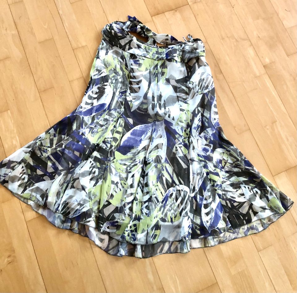 Gerry Weber Rock Chiffon gefüttert Gr. 42 Lila Schwarz Grün Midi in Duderstadt