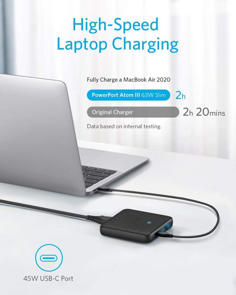 Anker PowerPort Atom III Slim Duale USB-C Ports (65 W max) in Dingelstädt